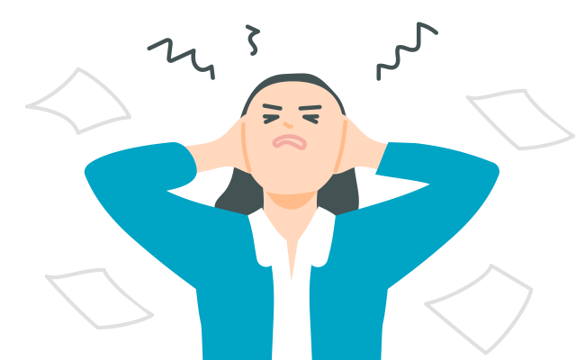 人手不足に悩む事務所の様子